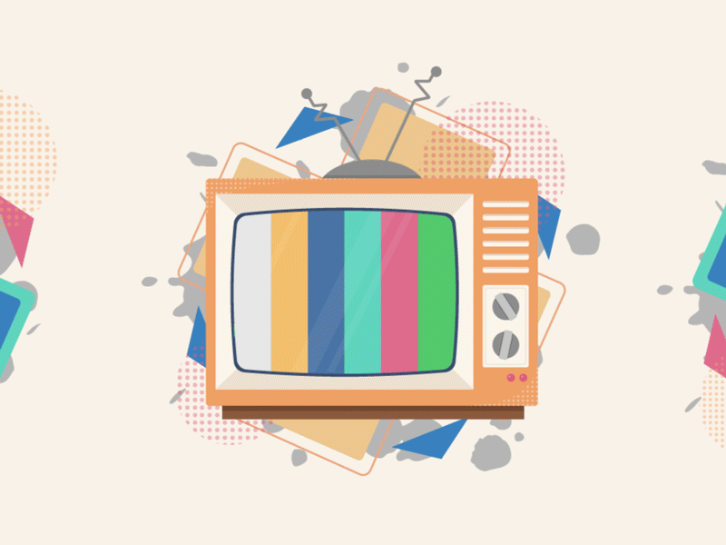 Retro Objects camera illustration retro stickers television