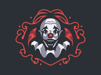 Scary Clown Mascot Logo angry app art branding circus clown design icon illustration killer logo logotype mascot mascot logo red scary vector white