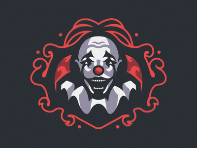 Scary Clown Mascot Logo angry app art branding circus clown design icon illustration killer logo logotype mascot mascot logo red scary vector white
