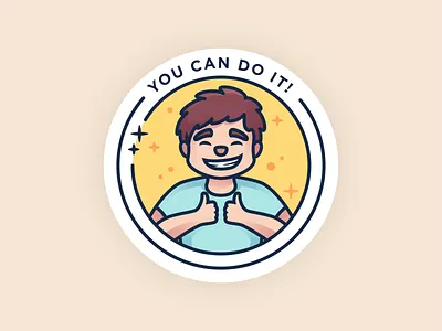 You Can Do It! character character illustration coaster coaster design cute character design happy icon illustration minimal vector