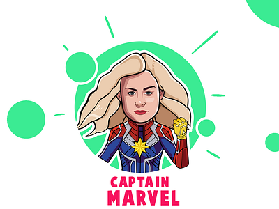 Captain Marvel Sticker captain marvel character design illustration sticker