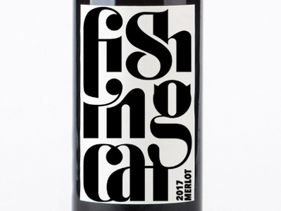 Fishing Cat label design cat label design typography wine branding