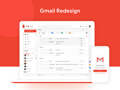 Gmail Redesign app branding challenge accepted design flat gmail gmail redesign google illustration redesign typography uiux website