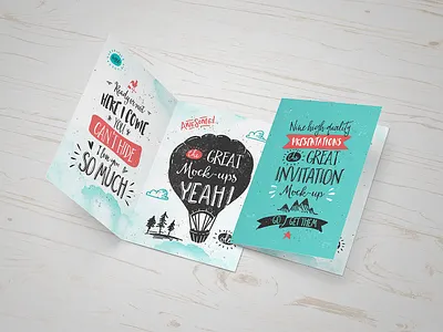 Invitation / Greeting Card Mock-Up greeting card invitation invitation cards mockup
