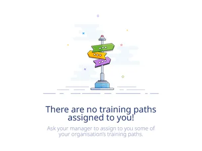 Training Paths - Empty State illustration for a LMS design empty state illustration learning sign training paths