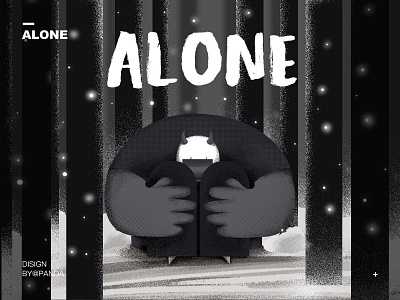 Alone design illustration