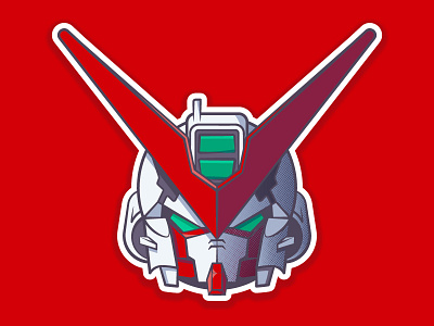 Gundam Astray Red Frame 2d anime gundam helmet illustration robot vector