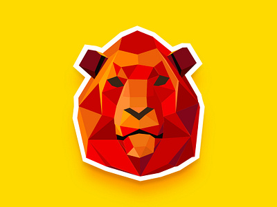 Abstract Art Lion design flat illustration lion head vector