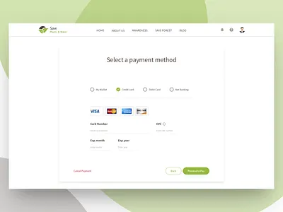 Select A Payment Method save trees save water