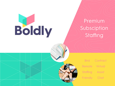 Boldly - Logo Design bird bold branding carbon copy paper chat contract folding friend friendly invoice logo logo design premium remote shield smile staffing subscription talent teamwork