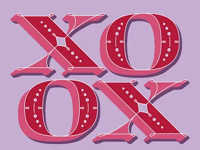 XO hand drawn illustration lettering type typography valentine valentine day vector xo xoxo