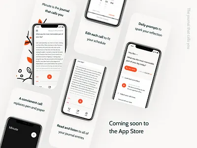 App Screenshots app branding freelance headspace journal launch marketing mindfulness minute mobile product design screenshots startup ui ux