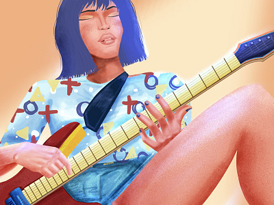 Guitar Hero body character clean concept concept app conceptart design face flat guitar guitar hero guitarist illustration illustrator music photoshop portrait rock rock and roll texture