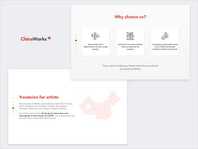 ChinaWorks Landing Page | Screens 3-4/6 branding china daily daily ui dailyui design icon icons job job finder landing landing page landing design landing page landing page concept minimal ui ux vector web design