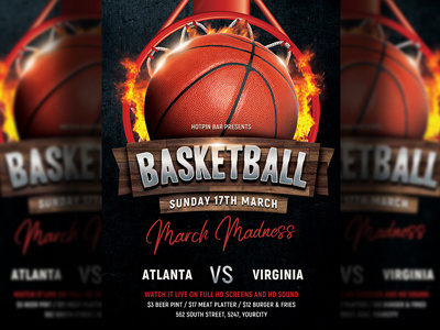 Basketball Flyer Template basketball college college basketball court design euroleague event flyer template hoop march madness nba playoff playoffs post poster slam dunk sport sports bar template tournament