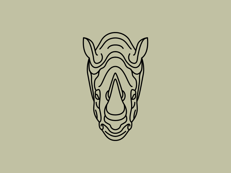 Rhino Tattoo animal big 5 geometric outline rhino rhinoceros symmetric symmetry tattoo tattoo design