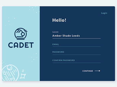 Daily UI Day 001 astronaut daily ui signup form ui