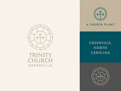 Trinity Logo and Branding brand brand assets branding chrisitan church church brand church logo cross glass gospel identity jesus logo logo design logo mark ministry missions reformed symbol trinity