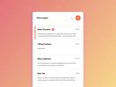 100 Days of UI — Day 13 — Direct Messaging 100 days of ui app daily 100 challenge dailyui013 directmessaging gradient typography ui