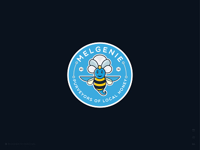 Mel Genie bee character cute cute character genie honey illustration label lapelpin minimal sticker stickermule vector