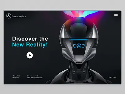 Mercedes-Benz - Connect Me - robot illustration ai creative design illustration interface mercedes minimalism robot technology ui ux web