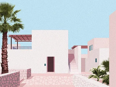 Casa Cook architecture digital art graphic design illustration mid century minimal pink poster print print design wall art