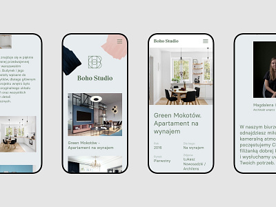Boho Studio - Mobile branding interior design minimalistic portfolio uidesign web webdesign
