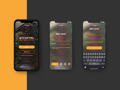 Anspot Login app community design design app giveaway iphone x login login design login screen mobile app design plants register social login ui ux ux ui ux ui design