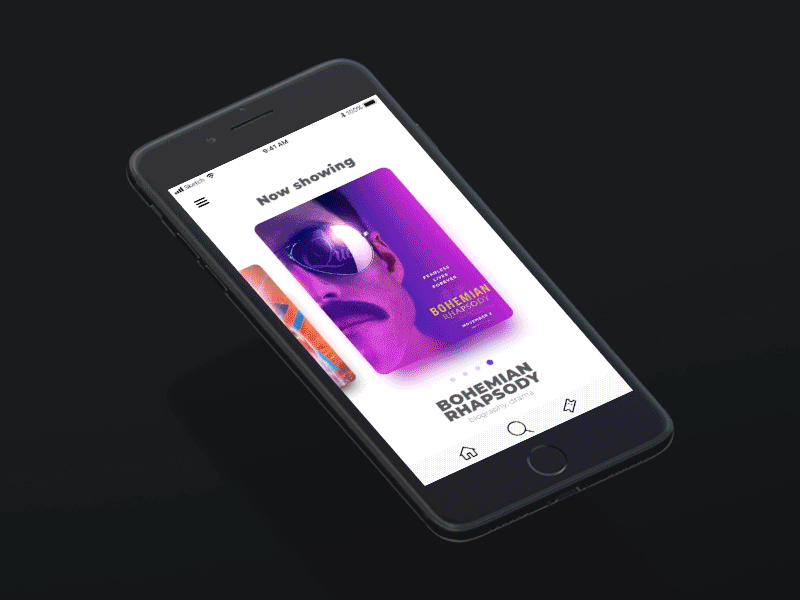 Movie App Interaction animation app cinema design mobile mobileapp movie app principle ui ux