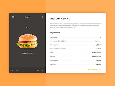 Recipe adobe burger cooked design food food app minimal recipe ui web