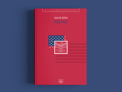 Postman american american flag book cover david brin deconstruction flat illustration ithaki postman sci fi usa vector