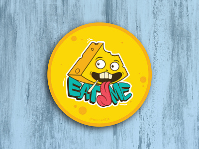 Eat Me cheese coaster eat me illustration smoke sticker weed yellow
