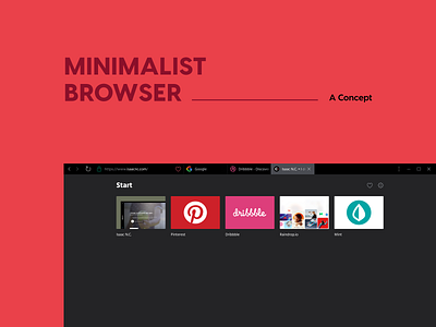 Web browser • Concept UI dark desktop interface line icons simple tabs ui website