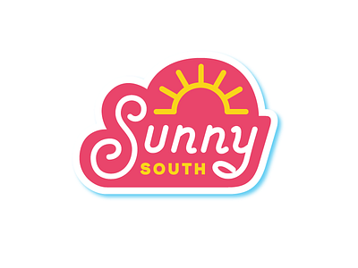 Sunny South Sticker badge custom custom type dizzyline france line line art logo montpellier south sticker sun typography