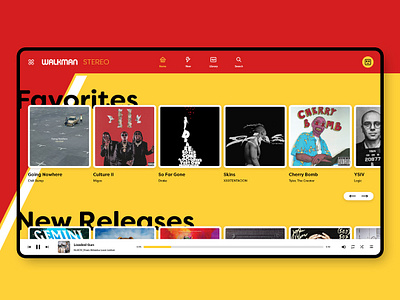 Walkman Music Service Concept adobe xd design music ui ux walkman web webdesign