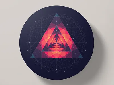 Geometric Coaster abstract coaster colourful geometic shape spacial triangle