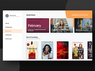 Online Book Store - UI/UX Design design typography ui ux web