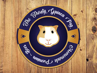 The Thirsty Guinea Pig animal beer clean coaster flat illustration minimal vector