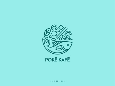 Poke Kafe Logo branding design icon illustration logo