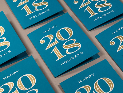 2018 Holiday Cards cards freelance gold ink graphic design handmade metallic ink screen print typography white ink