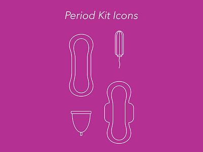 Period Kit Icons branding female icon iconography illustration illustrator minimal packaging pads period planned parenthood stickers tampons vector