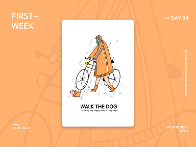 Walk the dog design illustration ui