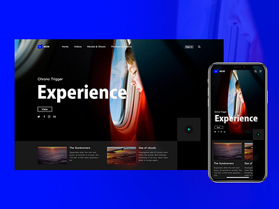 Movie Website app black blue child movie plane time travel ui ux web
