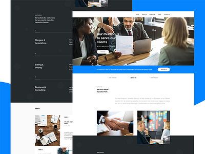 Merger Aquisition Firm - Web Design corporative design firm interface landing ui ux web