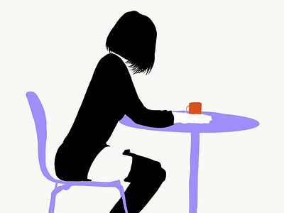 Coffee time digital art digital painting goth girl illustration minimalist negative space sexy vector art vector illustration woman