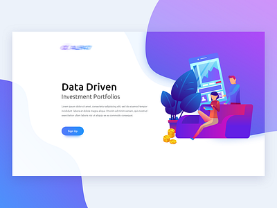 UI Design for Finance Landing Page - Header clean design illustration landing page minimal rikon rahman ui design web design