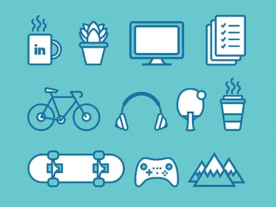 Iconography icon set icons illustration tech vector