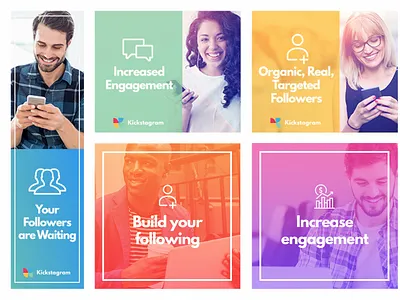 Kickstagram Display Ads ads display ads gradient