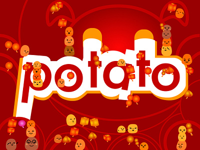 Chinese spring festival drawing potato；flat