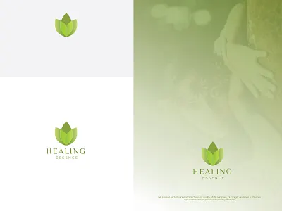 Healing (Green Version) brand branding corporate branding cosmetic cosmetology design icon identity illustration leaf logo typography